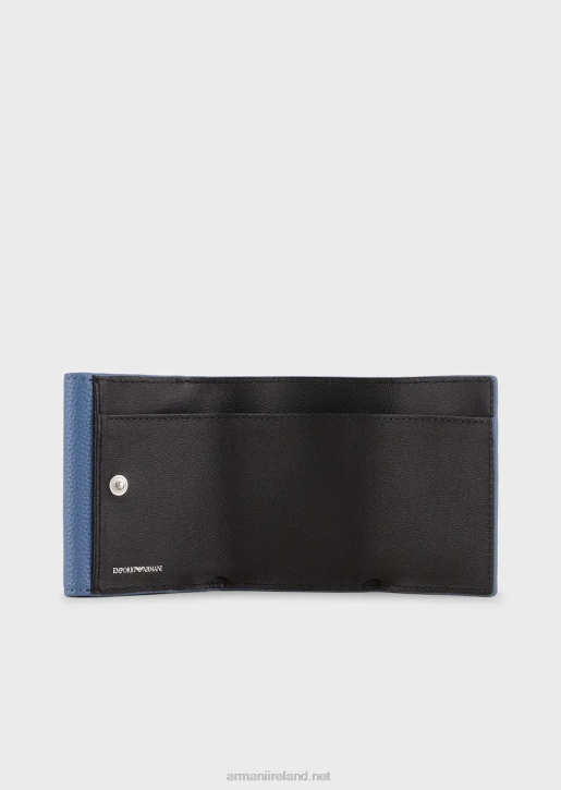 Women 086V897 Myea Trifold Wallet With Deer Print Armani Blue