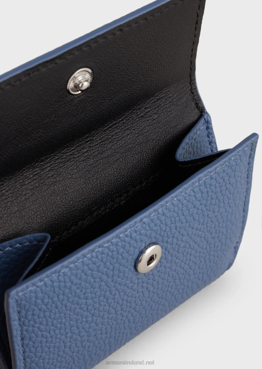 Women 086V897 Myea Trifold Wallet With Deer Print Armani Blue