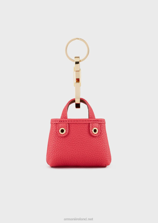 Women 086V898 Deer-Print Micro Myea Bag Charm Armani Red