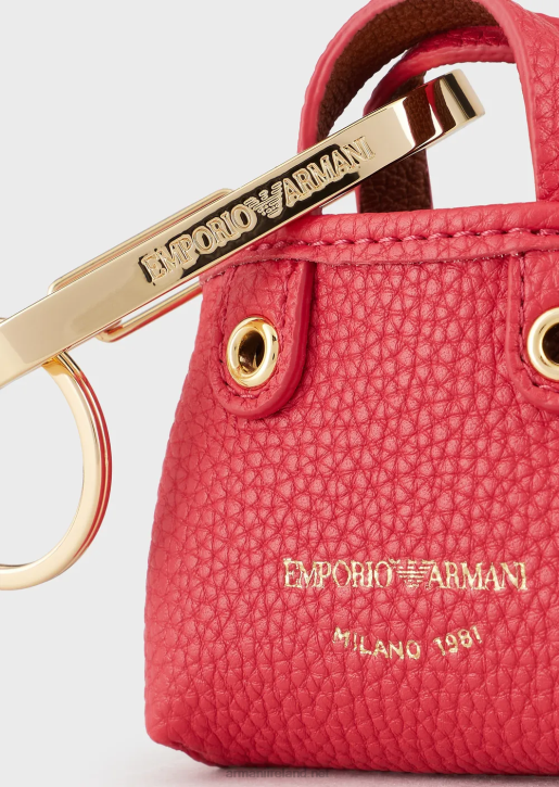 Women 086V898 Deer-Print Micro Myea Bag Charm Armani Red