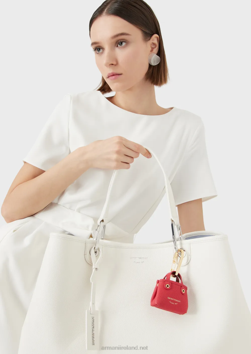 Women 086V898 Deer-Print Micro Myea Bag Charm Armani Red