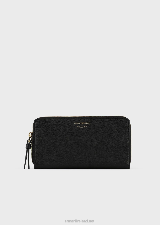 Women 086V900 Deer-Print Myea Wallet With Wraparound Zip Armani Black