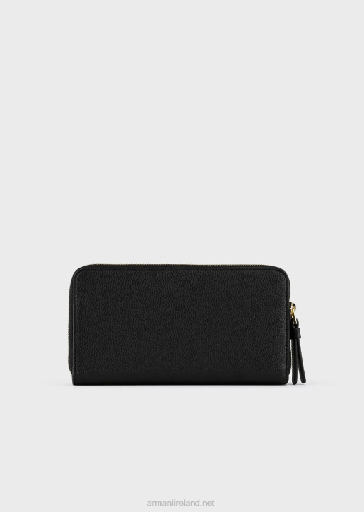 Women 086V900 Deer-Print Myea Wallet With Wraparound Zip Armani Black