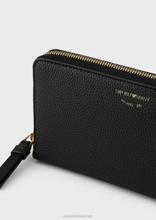 Women 086V900 Deer-Print Myea Wallet With Wraparound Zip Armani Black