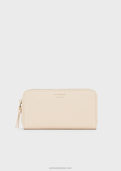 Women 086V902 Deer-Print Myea Wallet With Wraparound Zip Armani Nude