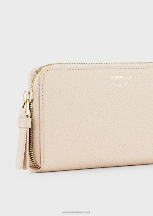Women 086V902 Deer-Print Myea Wallet With Wraparound Zip Armani Nude
