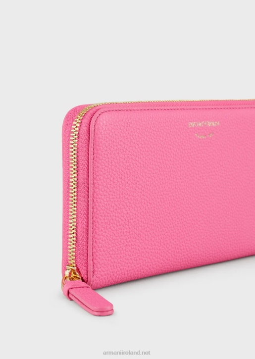 Women 086V903 Deer-Print Myea Wallet With Wraparound Zip Armani Fuchsia