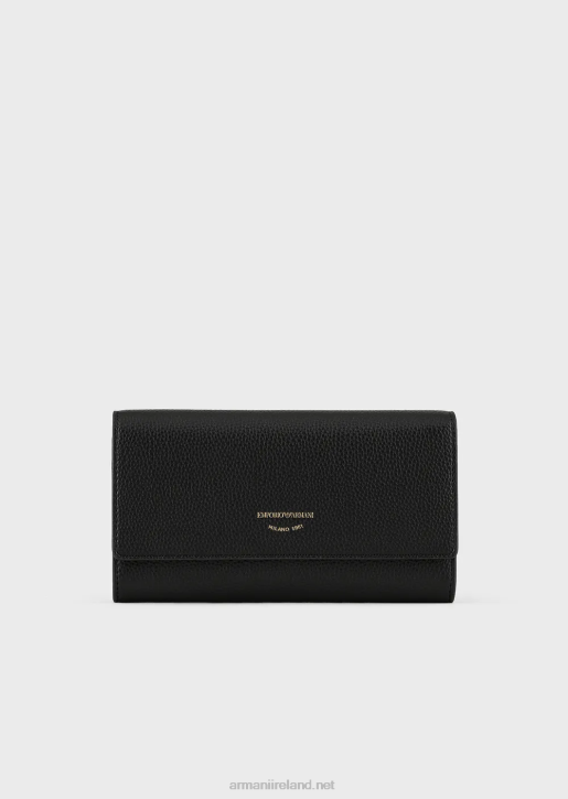 Women 086V904 Myea Wallet With Deer-Print Flap Armani Black