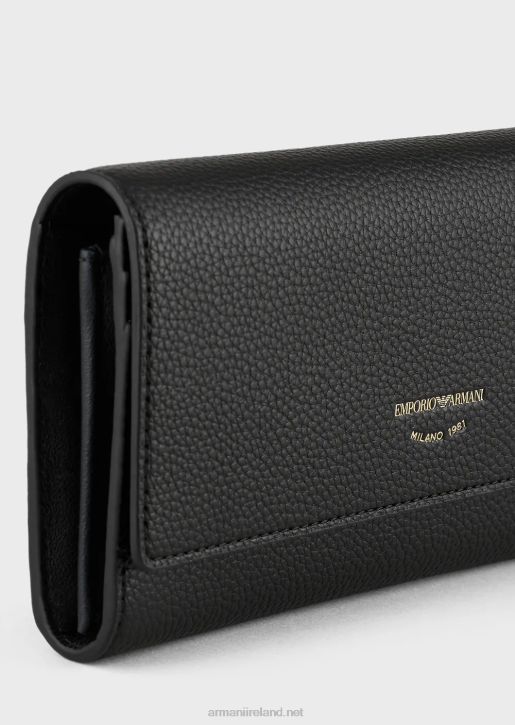 Women 086V904 Myea Wallet With Deer-Print Flap Armani Black