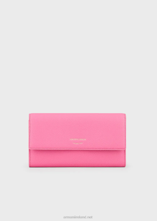 Women 086V906 Myea Wallet With Deer-Print Flap Armani Fuchsia