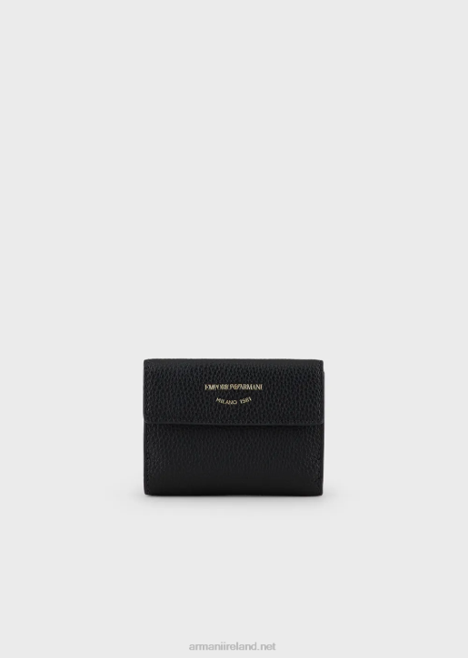 Women 086V907 Myea Trifold Wallet With Deer Print Armani Black