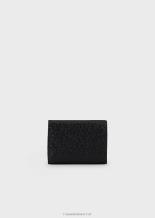 Women 086V907 Myea Trifold Wallet With Deer Print Armani Black