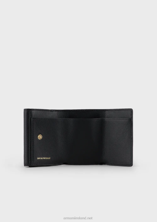 Women 086V907 Myea Trifold Wallet With Deer Print Armani Black
