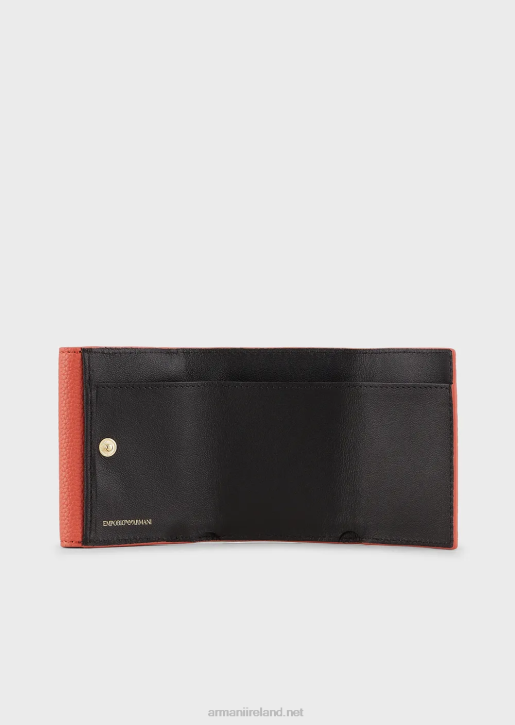 Women 086V908 Myea Trifold Wallet With Deer Print Armani Brown