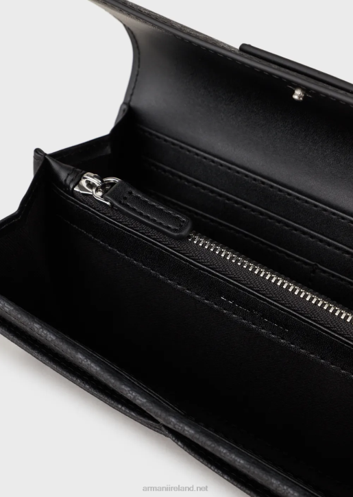 Women 086V909 All-Over Eagle Wallet With Flap Armani Pattern