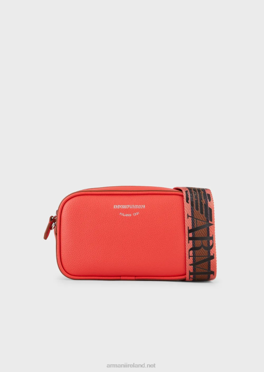 Women 086V582 Deer-Print Camera Case With Shoulder Strap Armani Orange