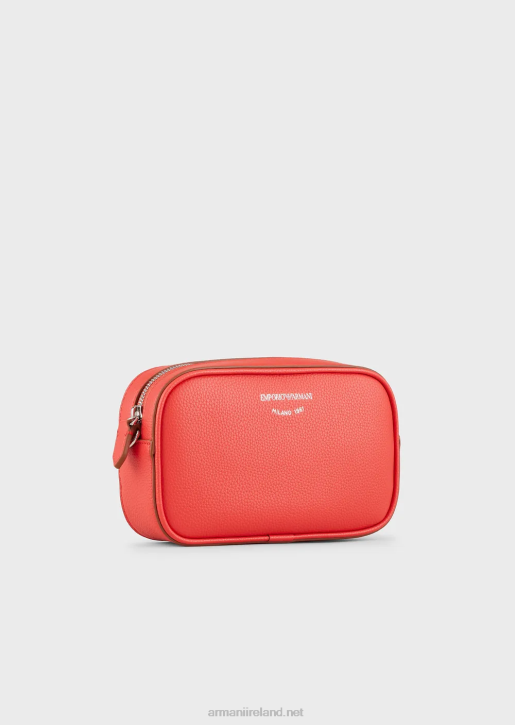 Women 086V582 Deer-Print Camera Case With Shoulder Strap Armani Orange