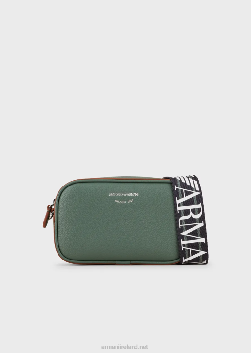 Women 086V584 Deer-Print Camera Case With Shoulder Strap Armani Green