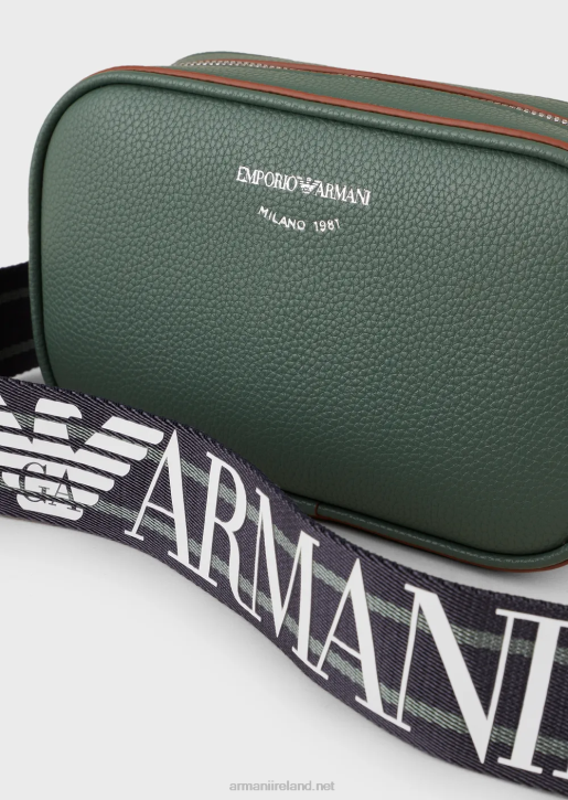 Women 086V584 Deer-Print Camera Case With Shoulder Strap Armani Green