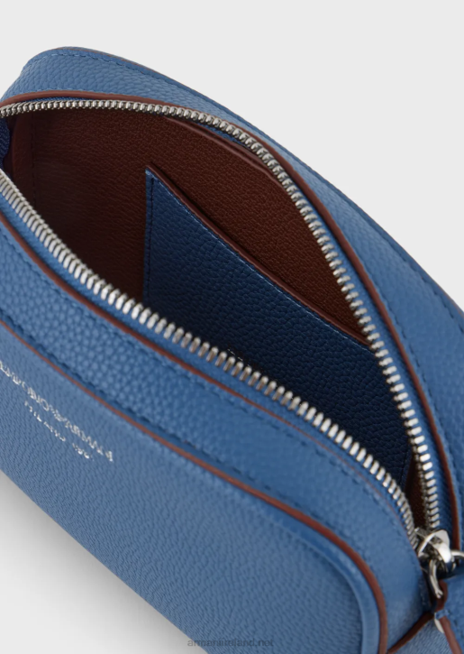 Women 086V587 Deer-Print Camera Case With Shoulder Strap Armani Blue
