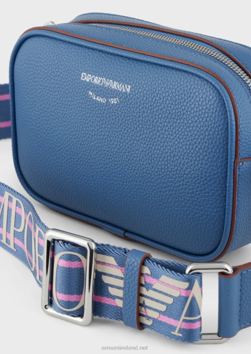 Women 086V587 Deer-Print Camera Case With Shoulder Strap Armani Blue