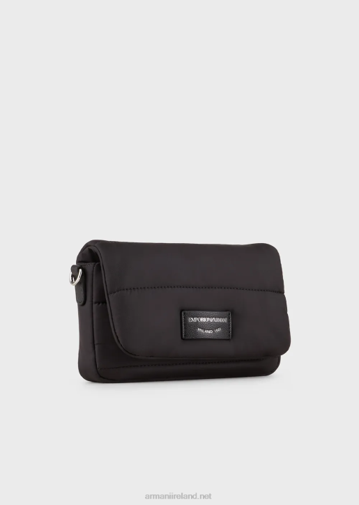 Women 086V589 Quilted Recycled Nylon Mini Bag Armani Black