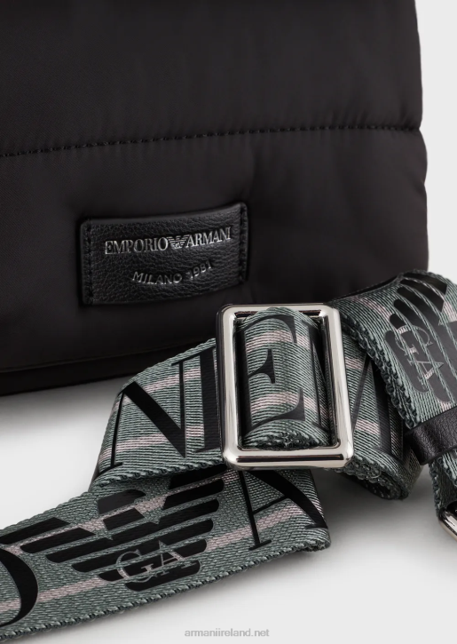 Women 086V589 Quilted Recycled Nylon Mini Bag Armani Black