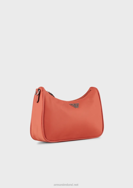 Women 086V590 Travel Essentials Recycled-Nylon Baguette Bag Armani Orange