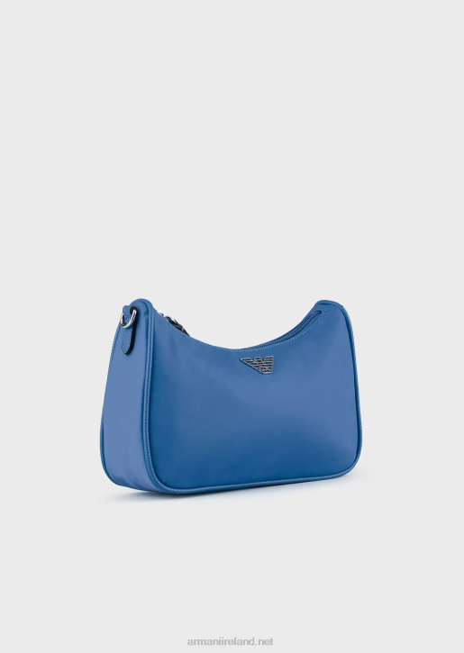 Women 086V592 Travel Essentials Recycled-Nylon Baguette Bag Armani Azure