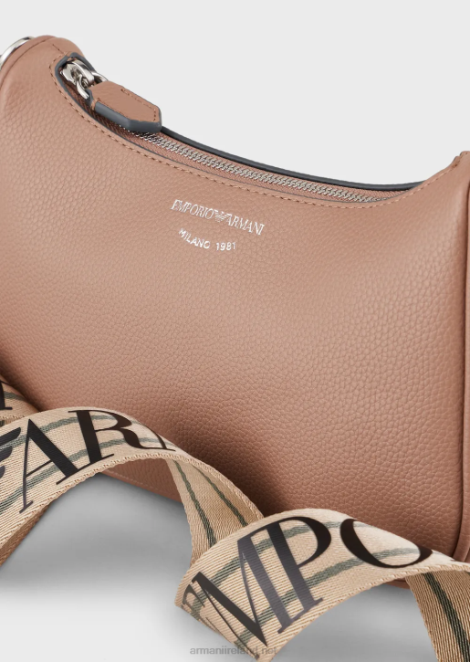 Women 086V595 Baguette Bag With Deer Print Armani Camel