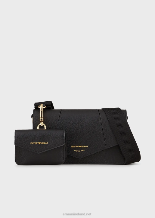 Women 086V613 Deerskin-Printed Leather Shoulder Bag With Card Holder Armani
