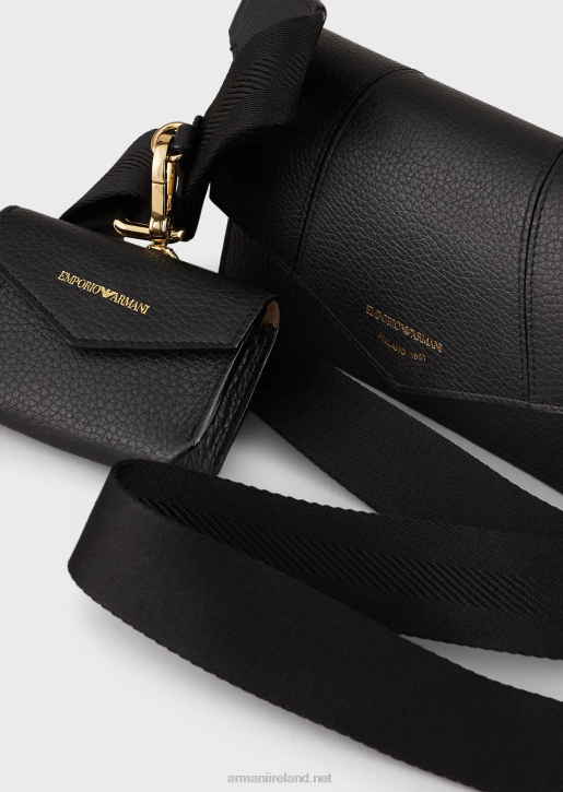 Women 086V613 Deerskin-Printed Leather Shoulder Bag With Card Holder Armani