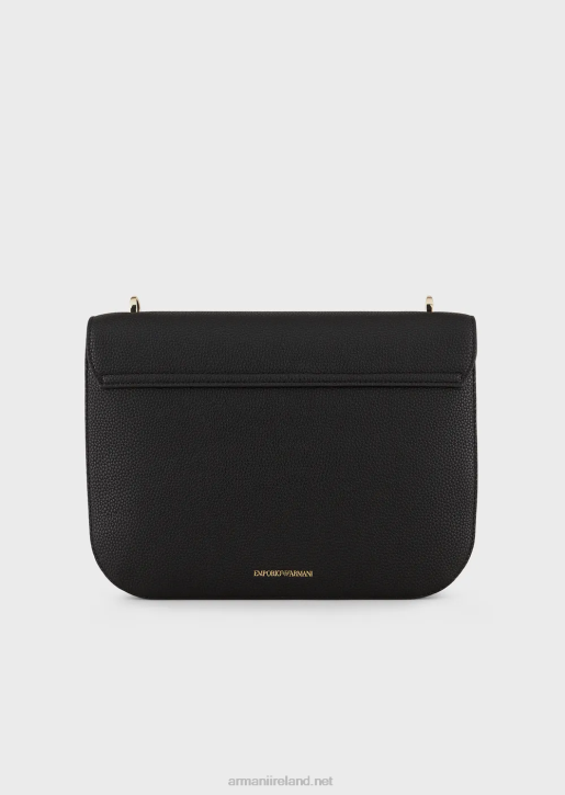 Women 086V615 Shoulder Bag With Deer-Print Flap Armani Black