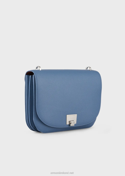 Women 086V616 Shoulder Bag With Deer-Print Flap Armani Blue