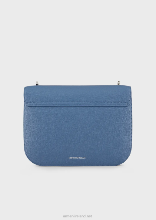 Women 086V616 Shoulder Bag With Deer-Print Flap Armani Blue