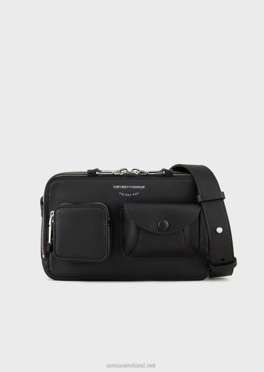 Women 086V617 Deer-Print Myea Camera Case With Shoulder Strap Armani Black
