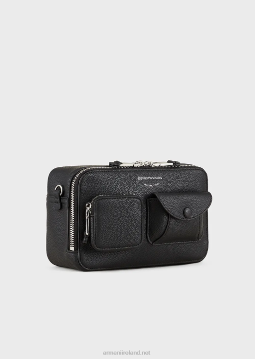 Women 086V617 Deer-Print Myea Camera Case With Shoulder Strap Armani Black