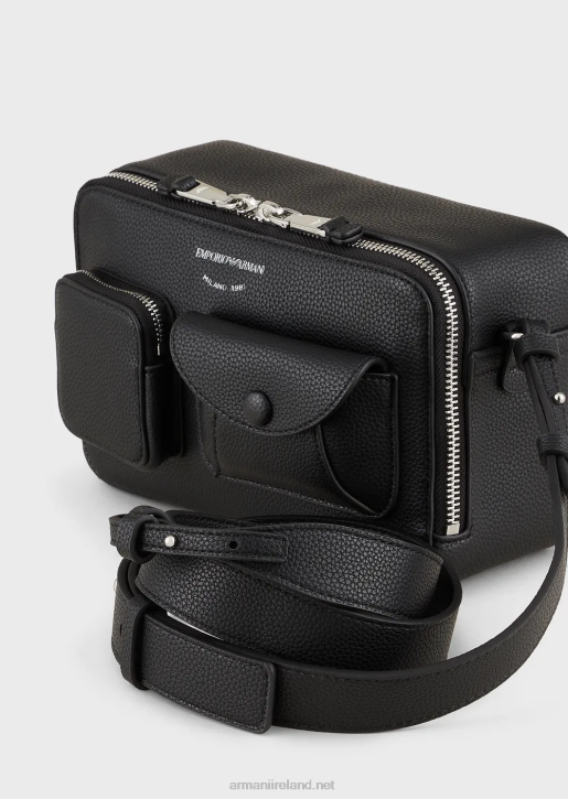 Women 086V617 Deer-Print Myea Camera Case With Shoulder Strap Armani Black