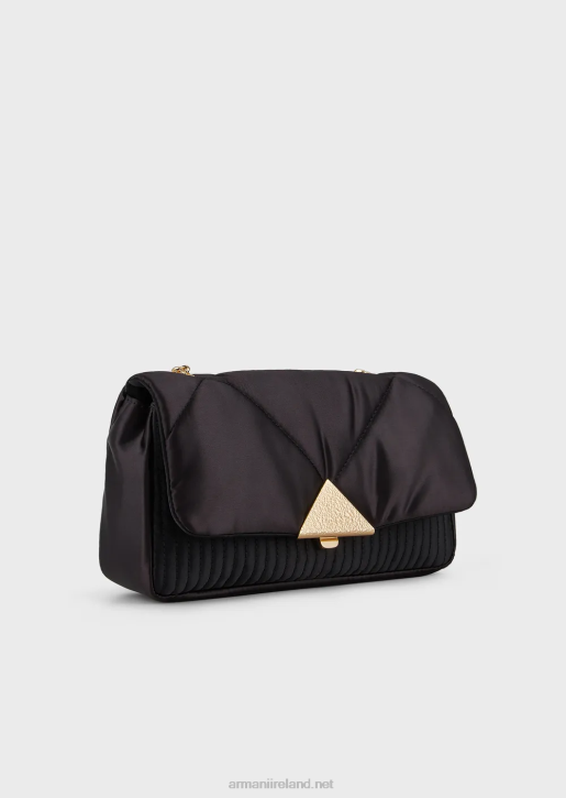 Women 086V620 Quilted Satin Clutch Bag With Shoulder Strap Armani Two-Tone