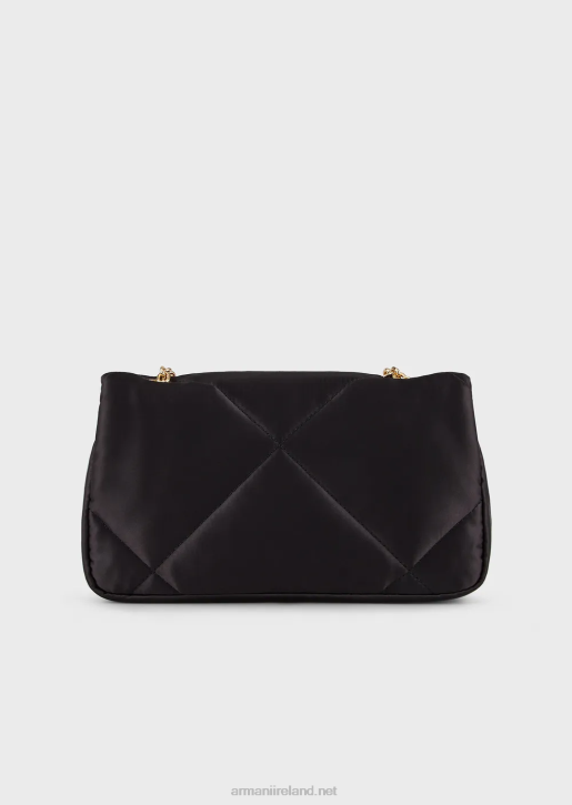 Women 086V620 Quilted Satin Clutch Bag With Shoulder Strap Armani Two-Tone