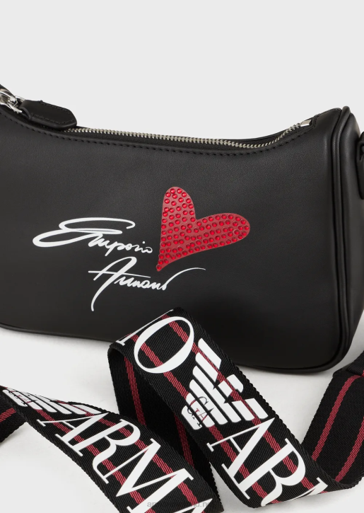 Women 086V621 Shoulder Bag With Valentine'S Day Logo Armani Black