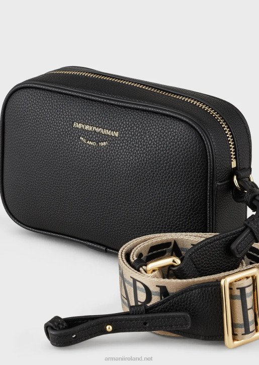 Women 086V625 Deer-Print Camera Case With Shoulder Strap Armani Black