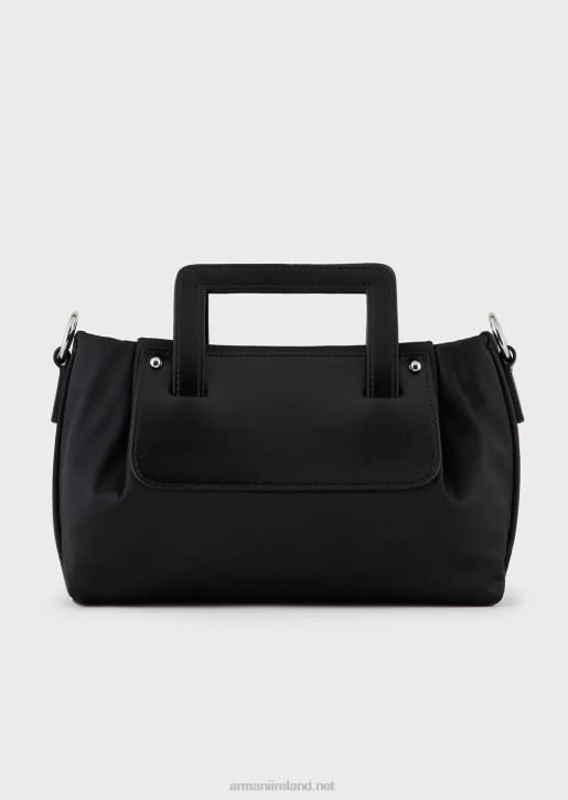Women 086V634 Small Satin-Nylon Handbag With Shoulder Strap Armani Black