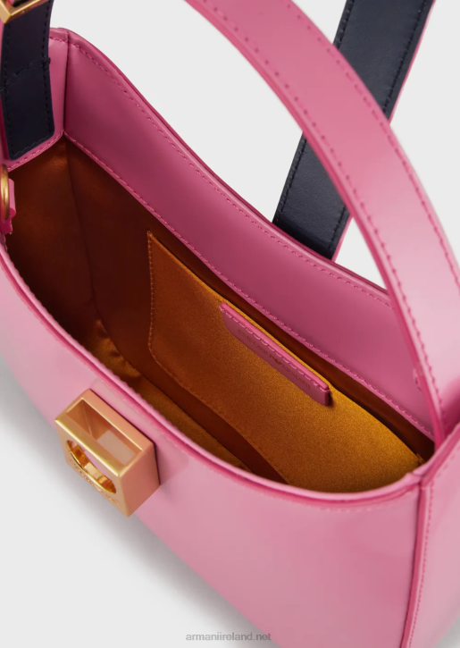Women 086V635 Brushed-Leather Hobo Bag With Strap Armani Pink