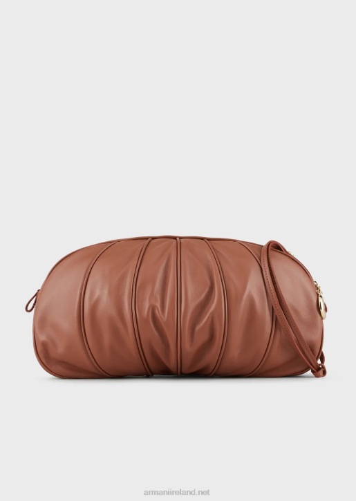 Women 086V641 Oversized Clutch Bag With Nappa-Leather Panels Armani