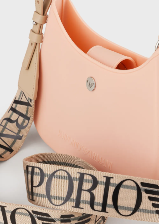 Women 086V642 Recycled Pvc Gummy Bag Shoulder Bag Armani Pink