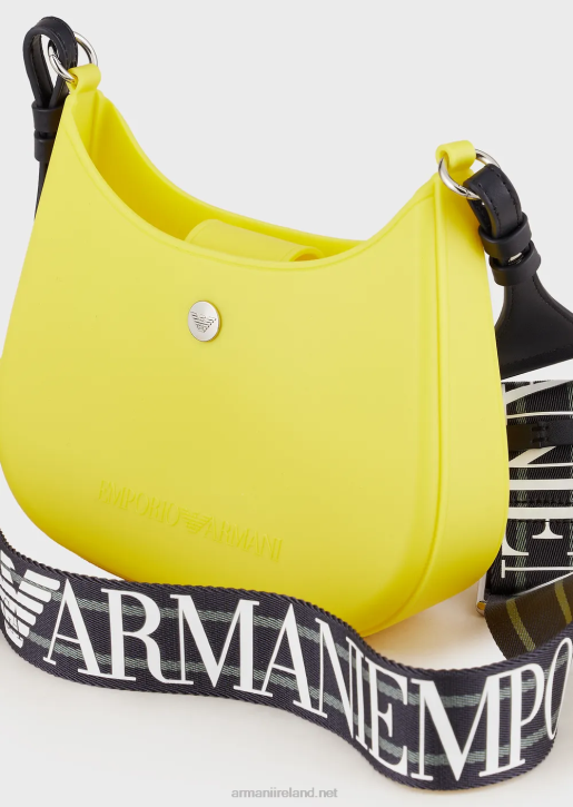 Women 086V645 Recycled Pvc Gummy Bag Shoulder Bag Armani Yellow