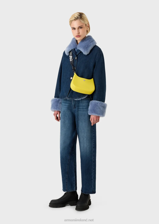 Women 086V645 Recycled Pvc Gummy Bag Shoulder Bag Armani Yellow
