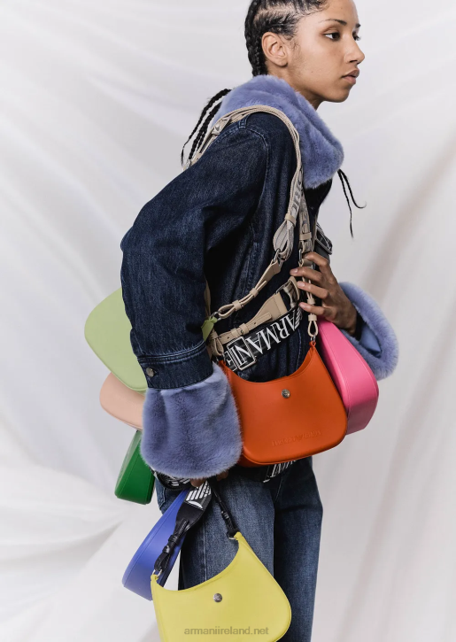 Women 086V645 Recycled Pvc Gummy Bag Shoulder Bag Armani Yellow