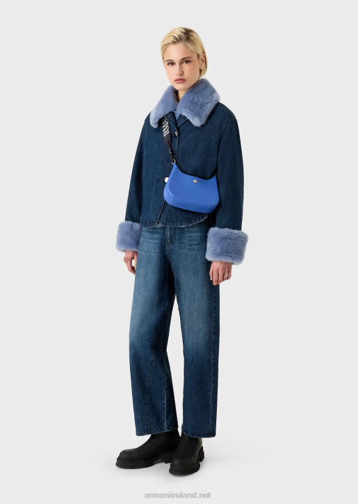 Women 086V646 Recycled Pvc Gummy Bag Shoulder Bag Armani Electric Blue